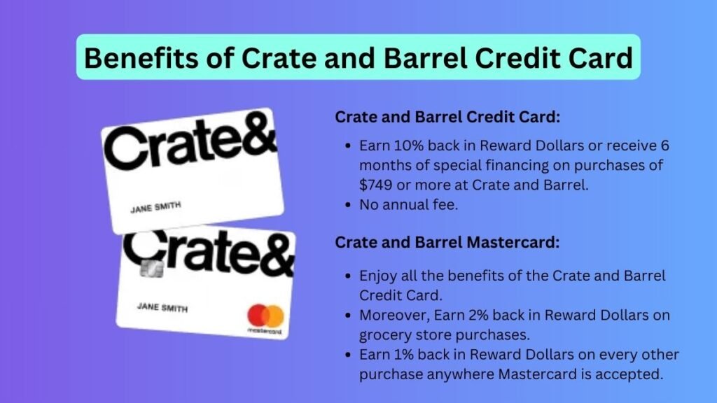 Benefits of Crate and Barrel Credit Card